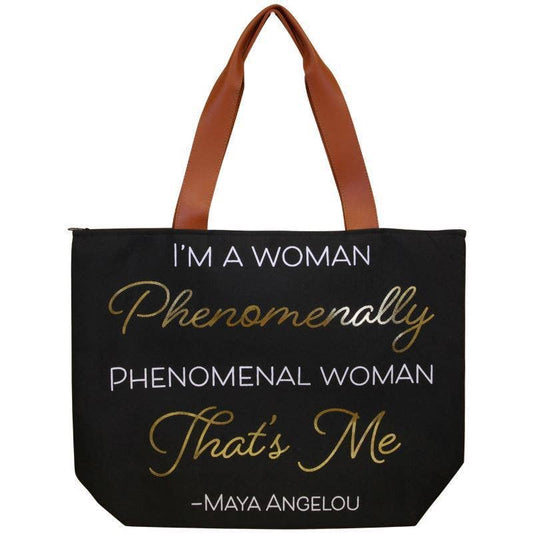 Maya Angelou Quote Phenomenal Woman Canvas Handbag
